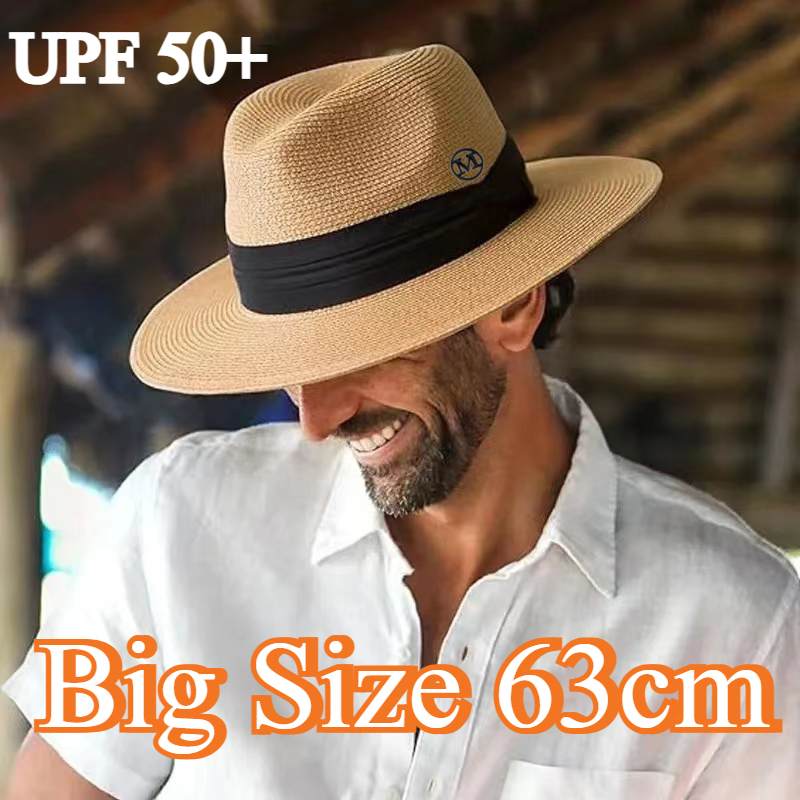 Bucket Hat Straw - Büyük Beden XL 63cm Seyahat Panama
