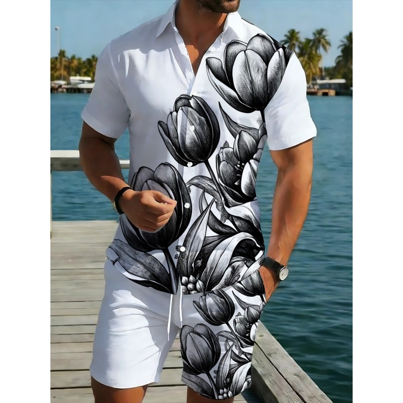 Erkek Beyaz Çiçek Desenli Göml - Resort Shirt Floral incelemesi ve fiyatı